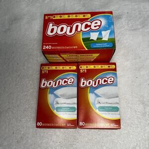 Bounce Dryer Sheets Outdoor Fresh 240 Count + 80 Fresh Linen Count - 2 Boxes
